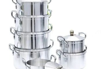 14 Pieces Heavy Cookware Saucepan Set Made Of Pure Aluminium-Silver