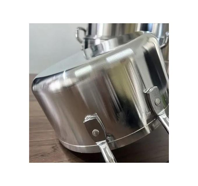 14 Pieces Heavy Cookware Saucepan Set Made Of Pure Aluminium-Silver